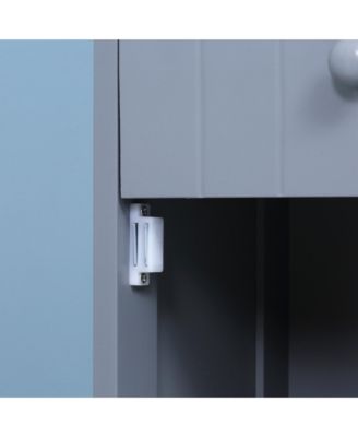 Bathroom Storage Cabinet Tall Free Sding Linen Tower w/ 3-Tier Shelf