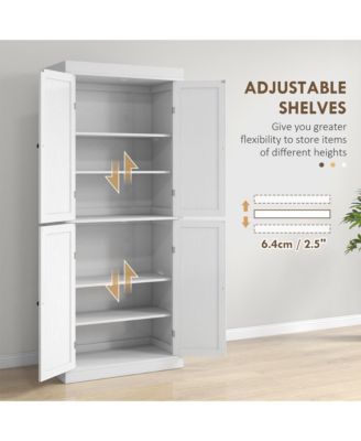 72&amp;#x22; Kitchen Pantry Storage Cabinet with 4 Doors, Wood Grain