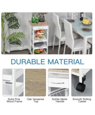 Mobile Rolling Kitchen Island Trolley Serving Cart w/ Under Drawer,