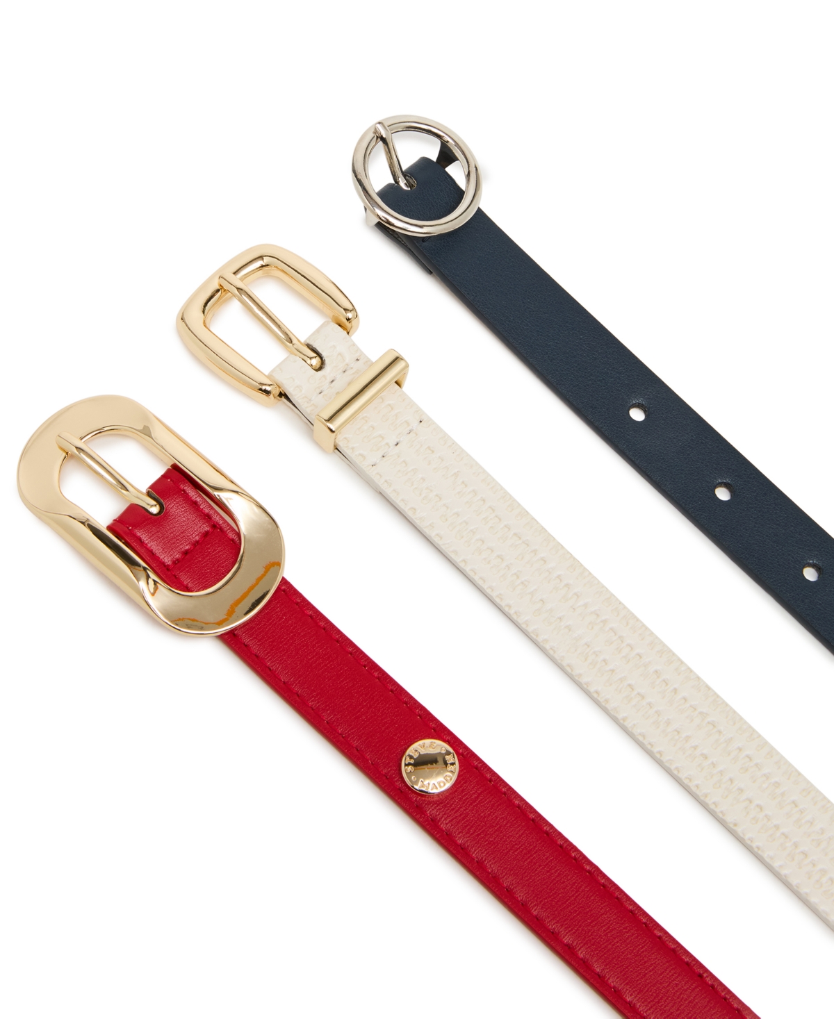 Steve Madden Women's Faux Suede 3-Pc Wide Reversible Belt