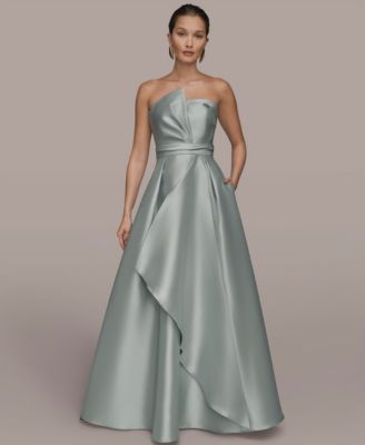 Women's Strapless Asymmetrical Ball Gown