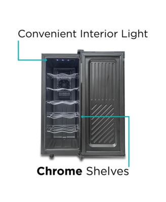 BLACK+DECKER Thermoelectric 12-Bottle LED Display Mirror Door Wine Cellar