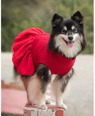 Pom-Pom Heart Dog Sweater