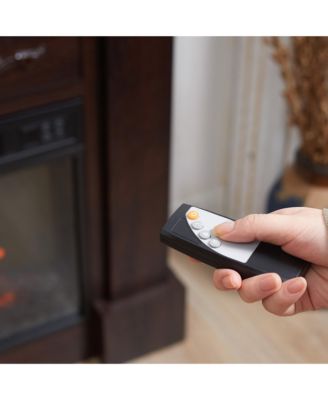 32" 1400W Electric Fireplace Mantel w/ Realistic LED Log Heater