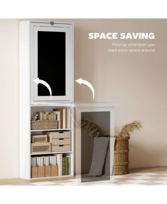 Convertible Desk with board & Shelf Multi-Function Table,