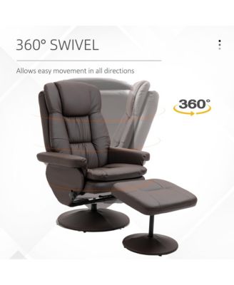 Swivel Recliner with Ottoman Reclining Chair and Footrest,