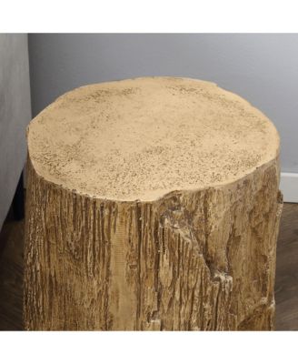 Tree Stump Stool, Concrete Side Table with Wood Grain Finish
