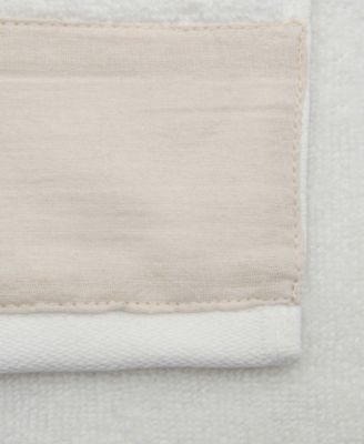 Cotton and Linen-Texture Border 4 Pack Bath Towel Set
