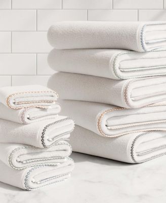 Quick-Dry Cotton Decorative Border 4 Pack Bath Towel Set