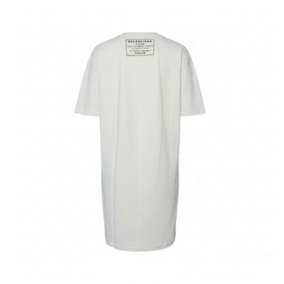 Off White Cotton Knit Oversized T-Shirt Dress