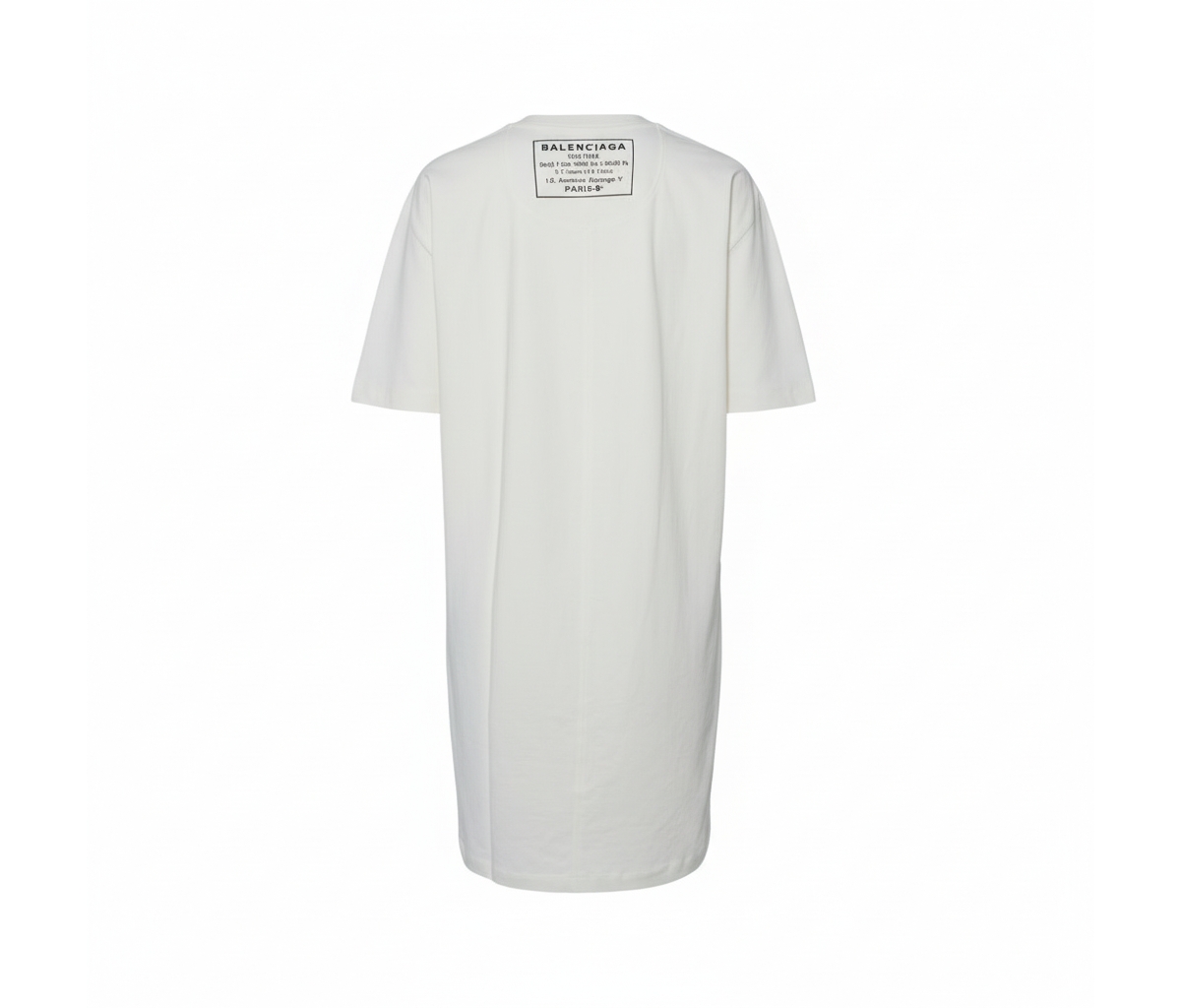 Pre-Owned Balenciaga Off White Cotton Knit Oversized T-Shirt Dress