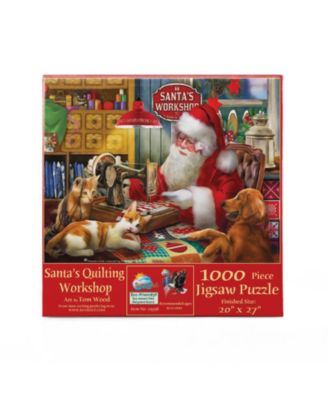 Santa's Quilting Workshop 1000 piece Jigsaw Puzzle for Adults Christmas