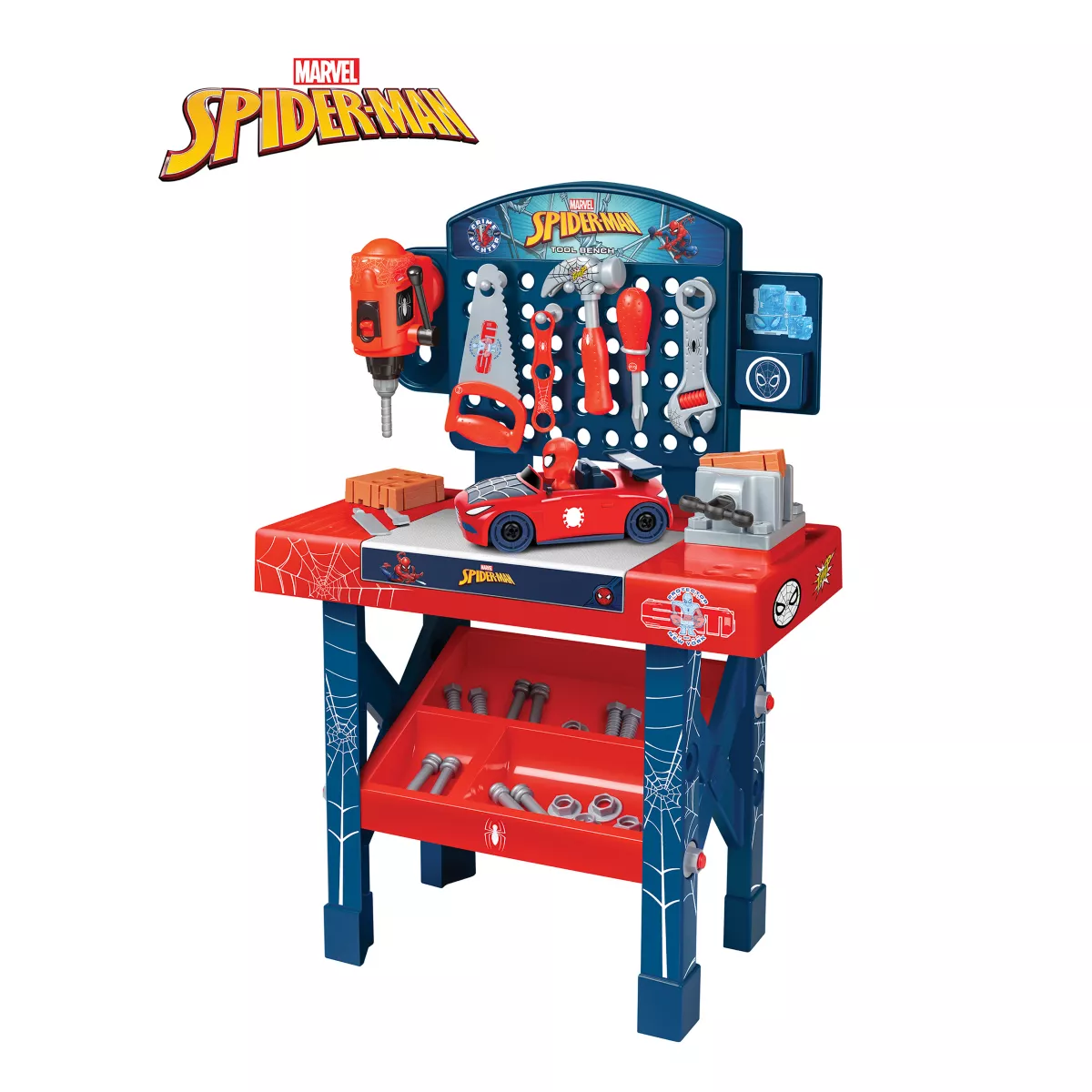 Spider-Man Take Apart Car 55-Piece Tool Bench Playset, Ages 3+