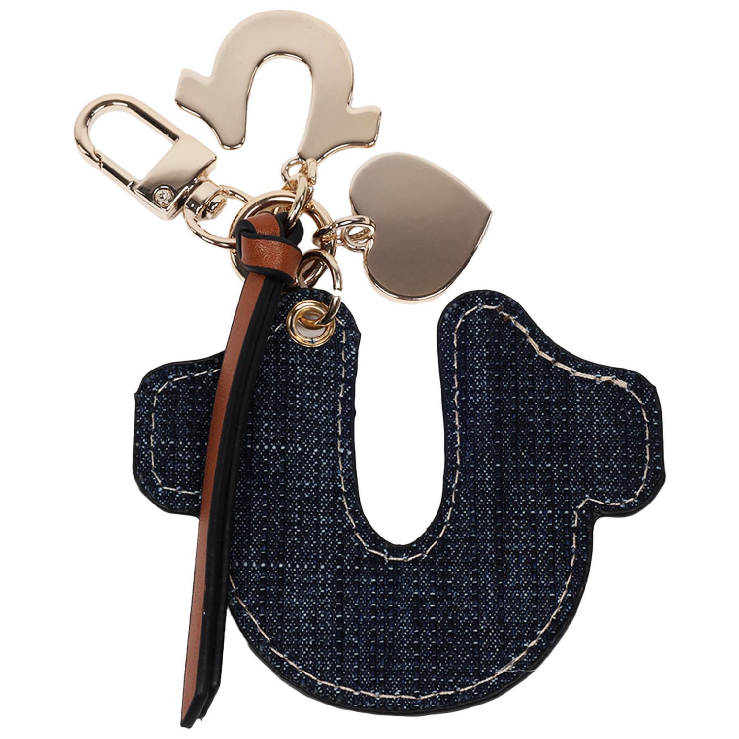 Denim Horseshoe Bag Charm