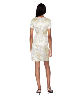 Women's V-Neck Waist Bow Sheath Dress