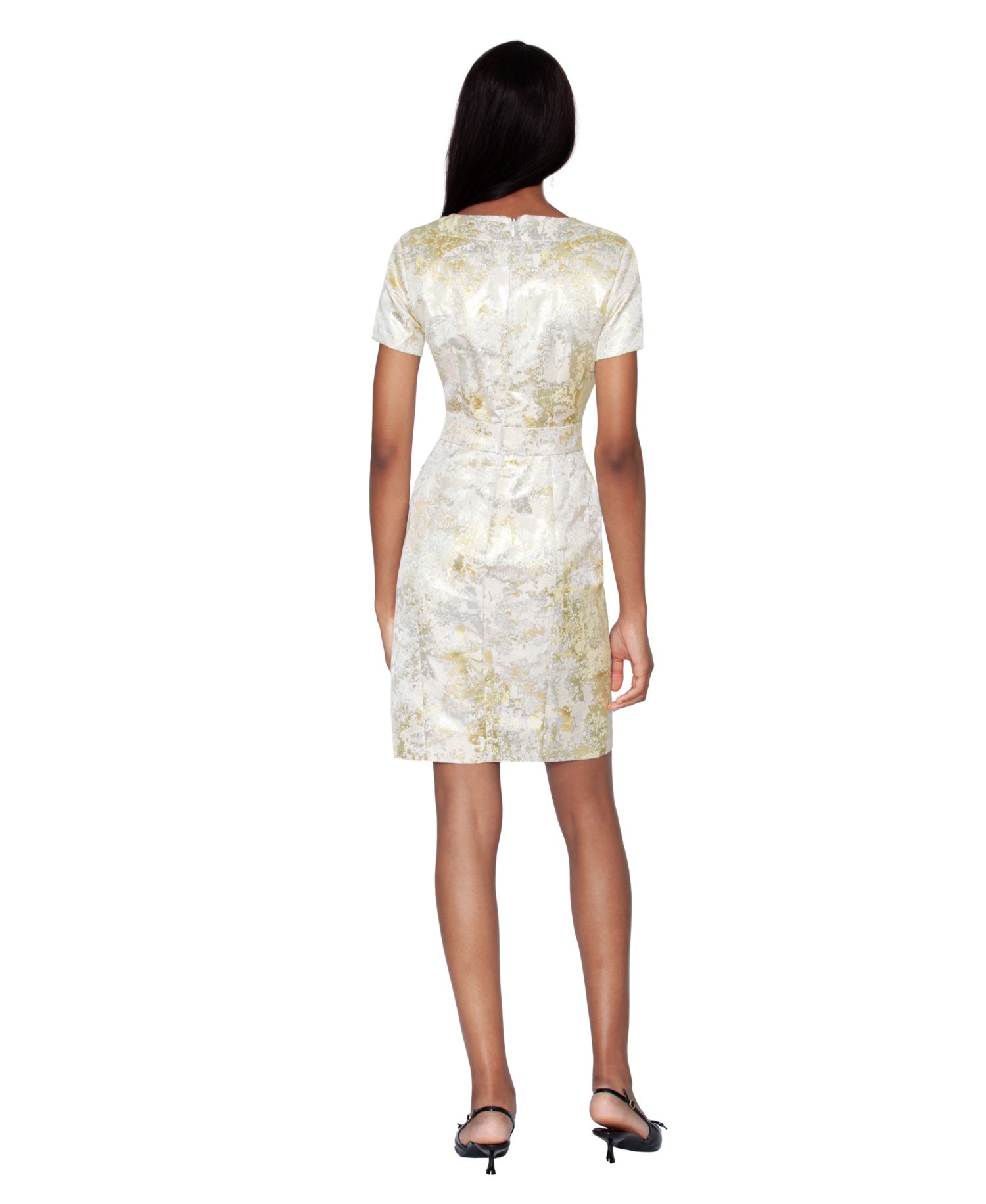 Women's V-Neck Waist Bow Sheath Dress