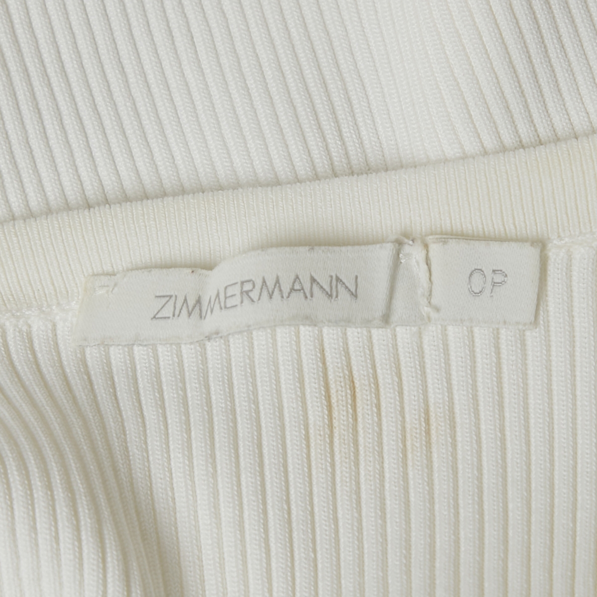 Pre-Owned Zimmermann Women's White Rib Knit Sleeveless Tie-Up Top