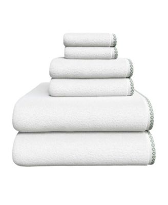 Quick-Dry Cotton Decorative Border 6 Piece Towel Set
