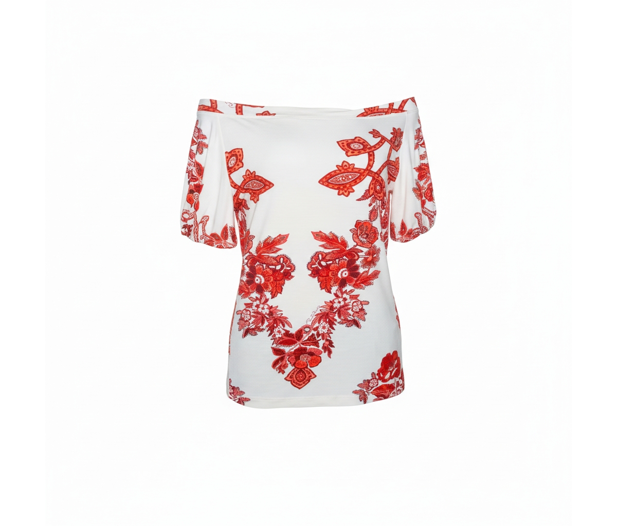 Pre-Owned Roberto Cavalli Women's Floral Print Off Shoulder Top