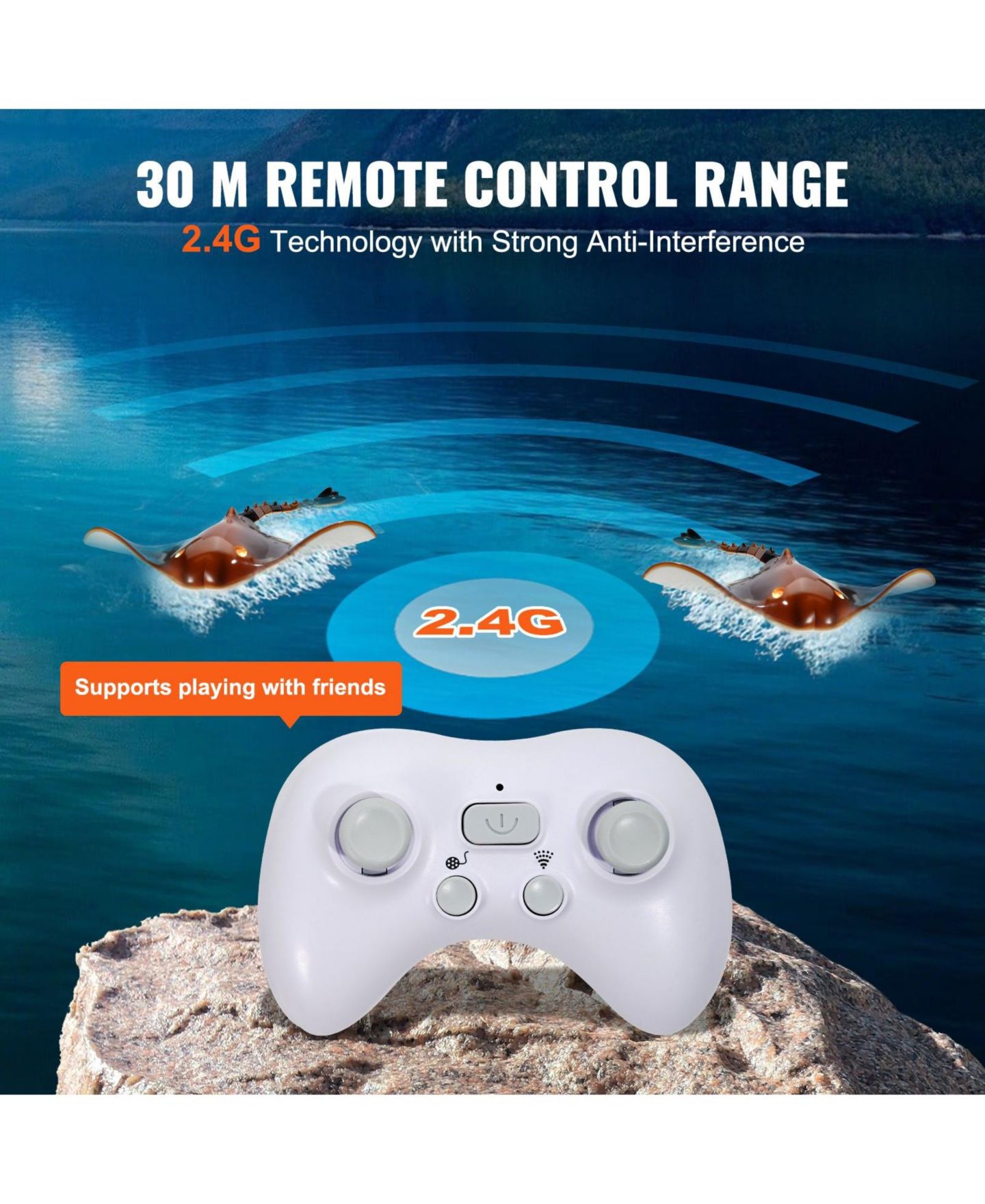 Детская игрушка HONGGE Manta Ray Remote-Control LED Swimming Toy, цвет: Коричневый — фото 10