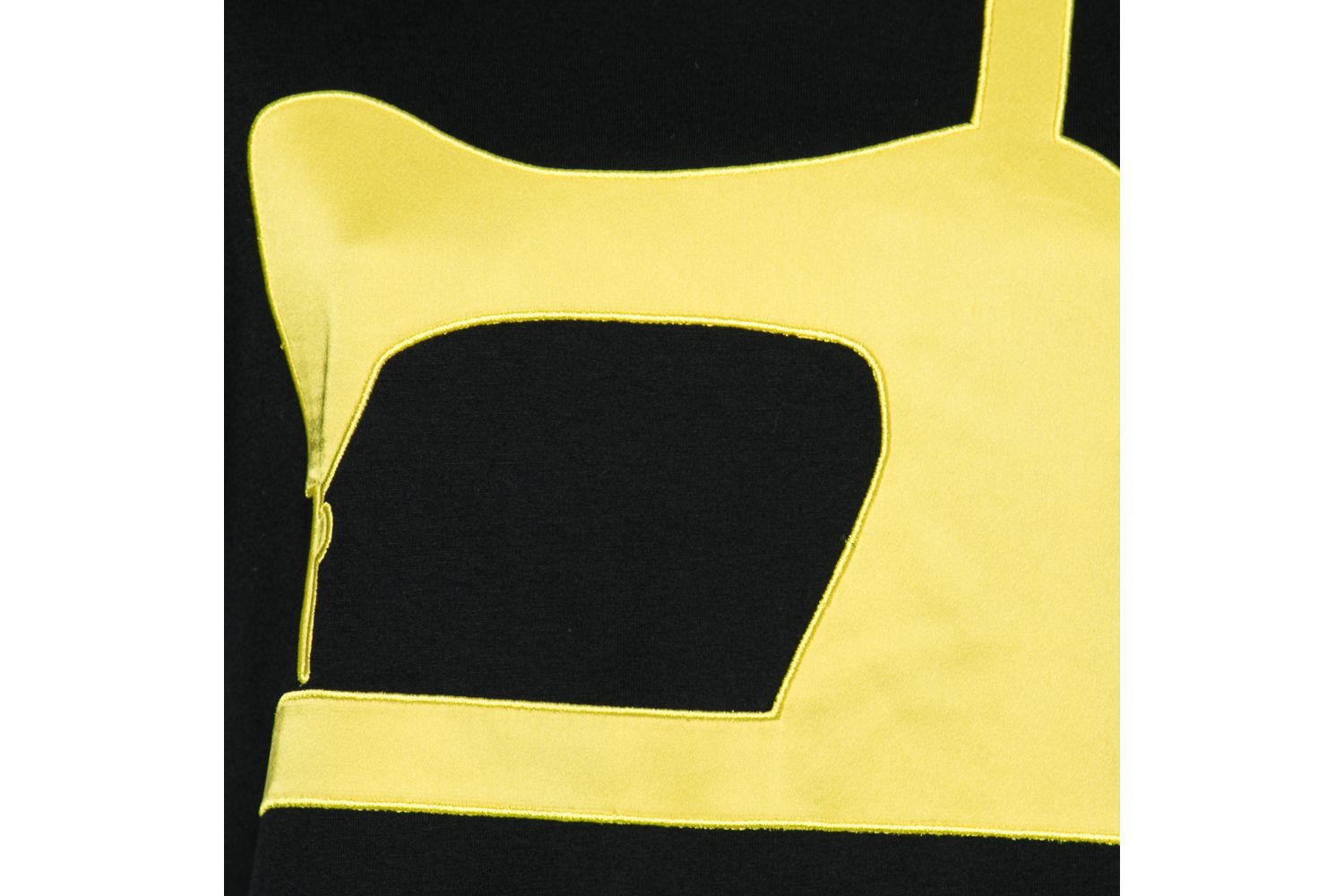 Women's Cheap And Chic Black Jersey Sewing Machine Appliqued T-Shirt