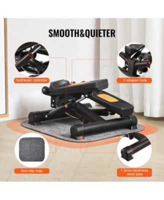 Mini Stair Stepper, Hydraulic Twist Stepper with Resistance Bands and LCD Monitor for Home Exercise