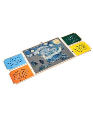 1500-Piece Rotating Puzzle Board 34"x25" with Drawers and Cover