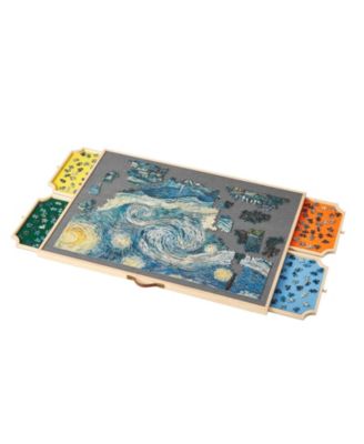 1500-Piece Rotating Puzzle Board 34"x25" with Drawers and Cover