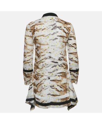 Women's Brown Floral Print Cotton Mini Dress