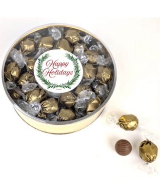 Holiday Wreath Dubai Chocolate Truffles Gift Tin, 42 Truffles