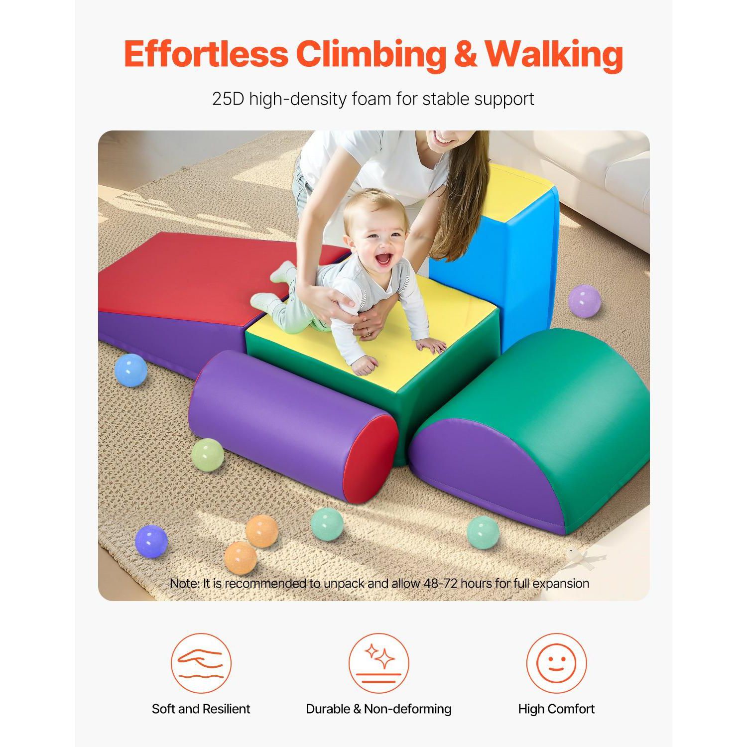 Soft-Play Foam Climbing Blocks, 5-Piece Set