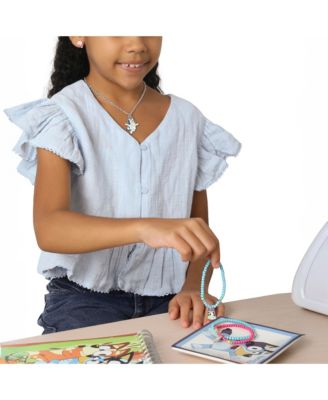 Pink & Teal Beaded Bracelet Set with Character Charms - 6 Pack