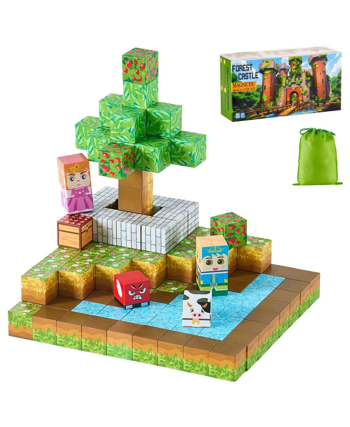 Hongge Magnetic Building Blocks Set 150 Pcs Castle Theme Stem Toy