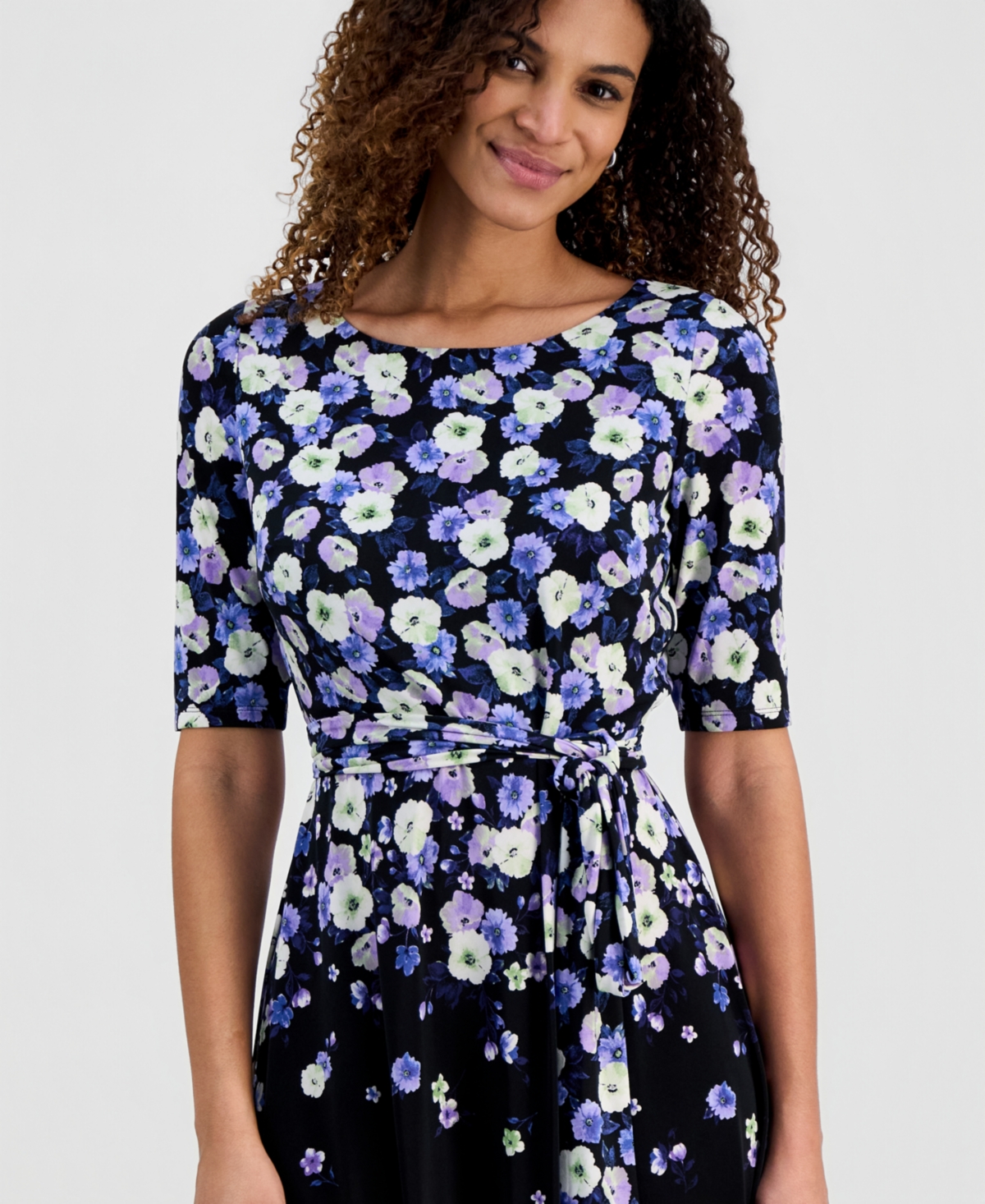 Kasper Women's Floral-Print Midi Dress