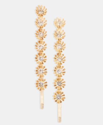 Gold-Tone 2-Pc. Set Crystal Flower Hair Pins