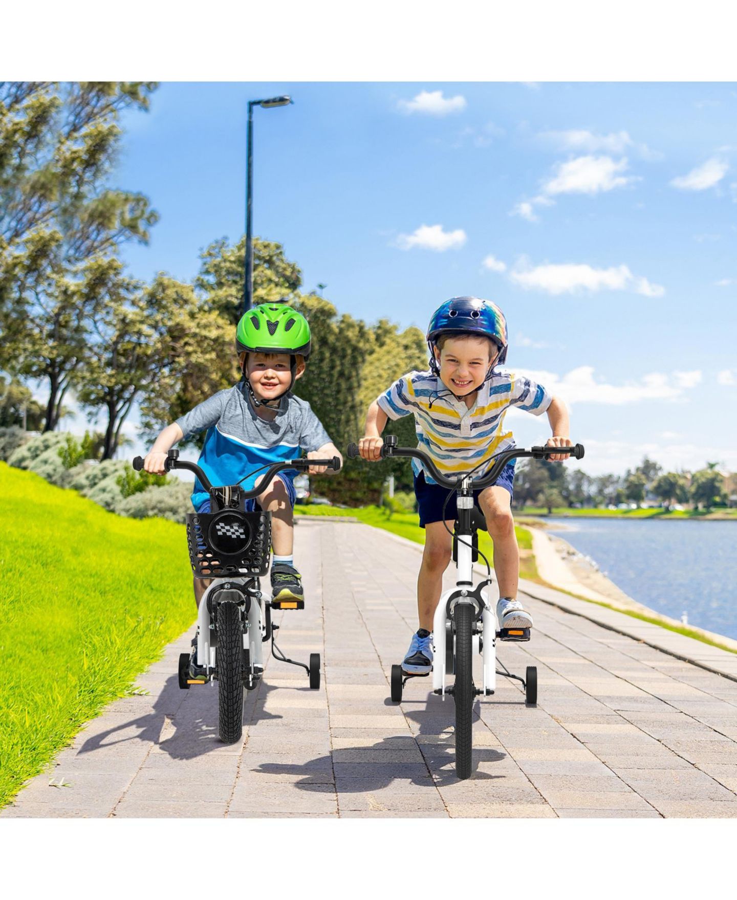 Детская игрушка HONGGE 12-Inch Kids Training Bike with Dual Brakes and Adjustable Seat, цвет: Белый — фото 2