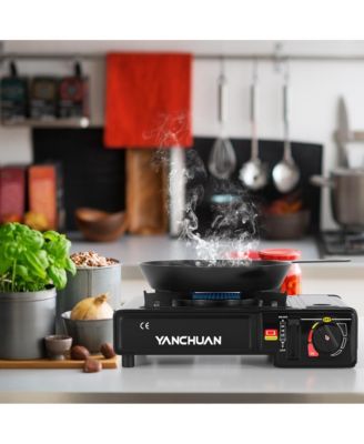 Portable Dual-Fuel Butane/LPG Camp Stove with Electronic Ignition & Adjustable Flame Control