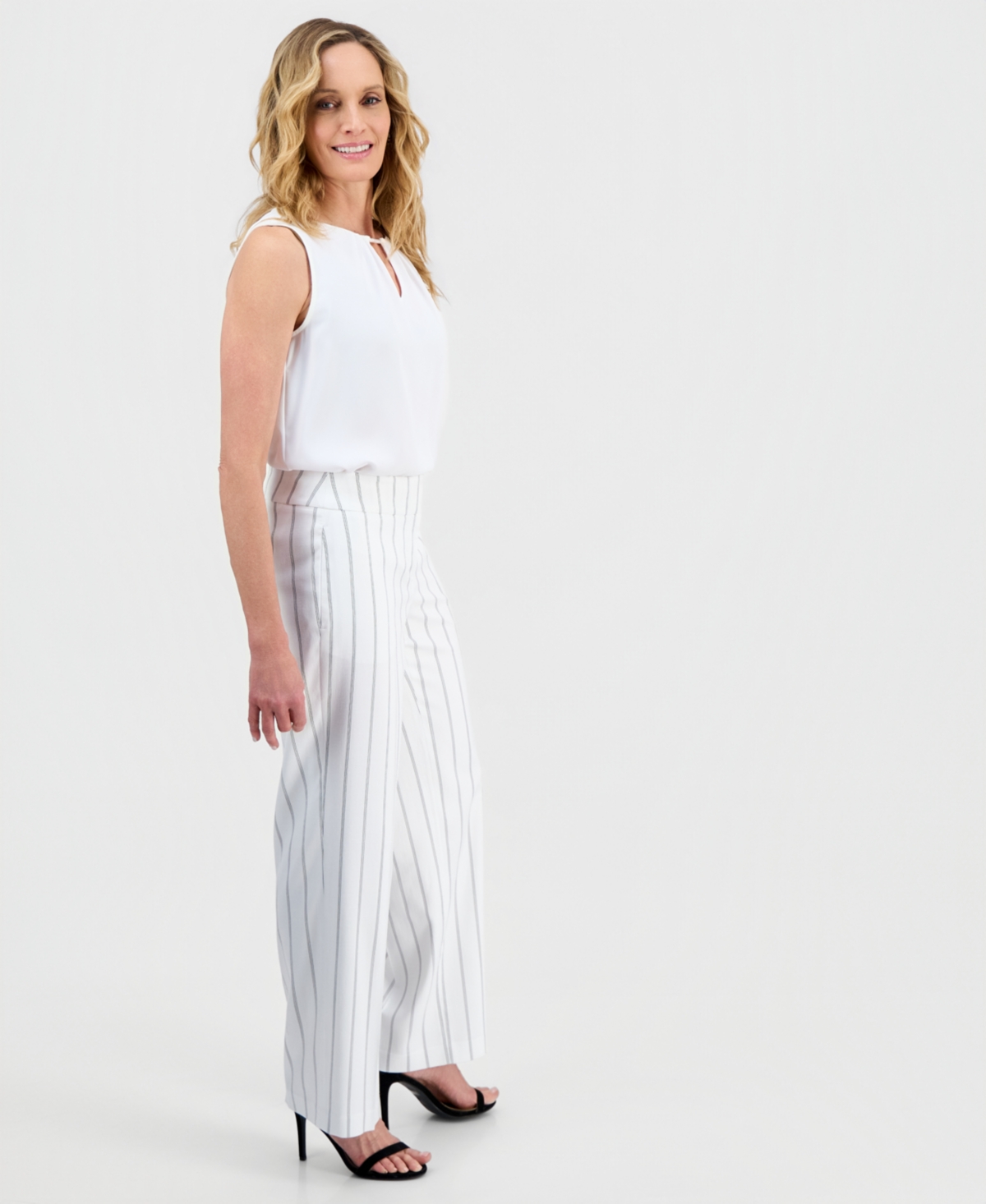 Kasper Women's Ava Striped Wide-Leg Pants