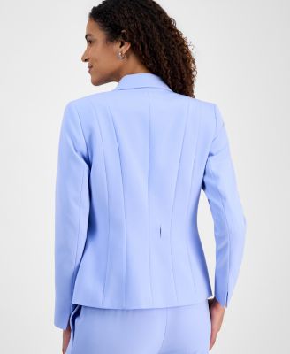 Women's Stretch Crepe One-Button Panel Seamed Jacket