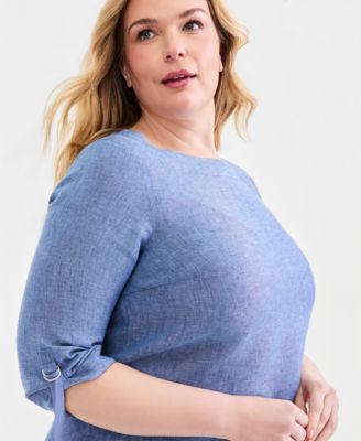 Plus Size Solid Crewneck Top