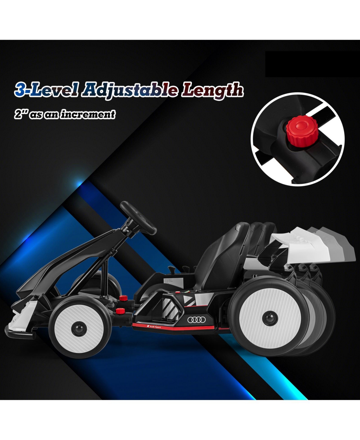 Hongge 24V Electric Go Kart for Kids with Drift and Sport Modes