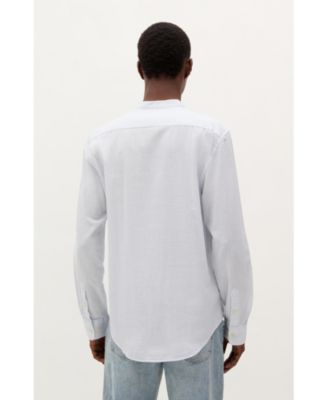 Men's Striped Linen Mao Shirt