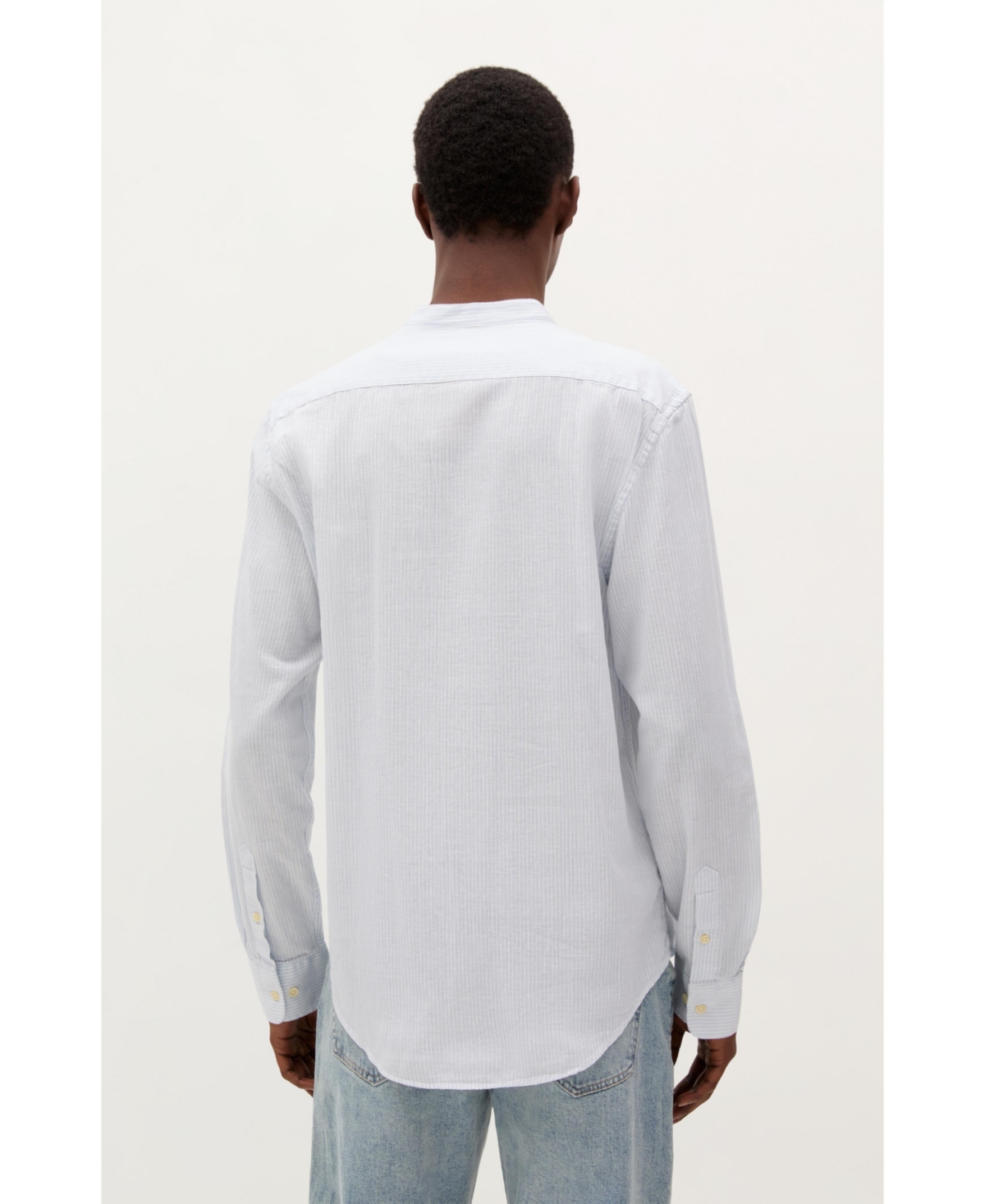 Scalpers Men's Striped Linen Mao Shirt