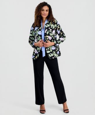 Women's Floral Collarless Blazer