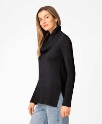 Women's Rib Cowl Neck Tunic Sweater