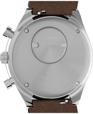 Men's Analog Brown Leather Watch, 40mm
