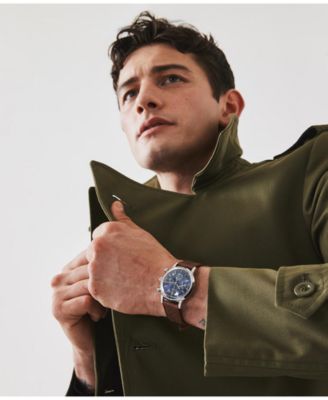 Men's Chronograph Brown Leather Watch, 40mm