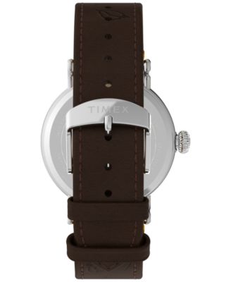 Unisex Quartz Analog Brown Leather Watch, 40mm