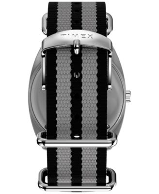 Men's Quartz Analog Black Fabric Watch, 37mm