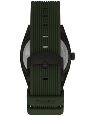 Men's Quartz Analog Green Silicone Watch, 39mm
